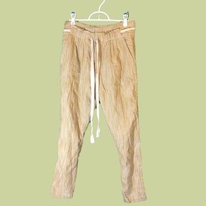 Free People yellow and white pants